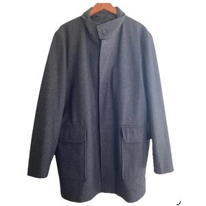 Men’s Cole Haan Wool Coat Dark Gray Preppy Minimalist Italy